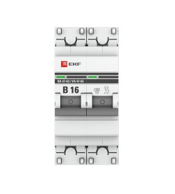 Автоматический выключатель 2P 16А (В) 4,5kA ВА 47-63 EKF PROxima