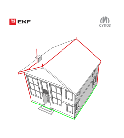 Комплект молниезащиты частного дома габ. 8х8м EKF PROxima