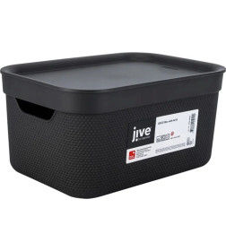 Корзина с крышкой JIVE DECO Box 5л, угольный черный Rotho 1052208046