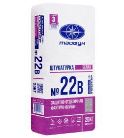 Штукатурка декоративная, фактура "Шуба". Белая. "ТАЙФУН №22 В" 25кг