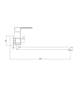 Смеситель для ванны Gross Aqua Edge, 2800880C-35F