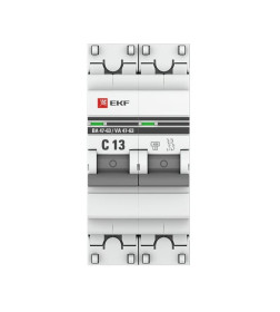 Автоматический выключатель 2P 13А (C) 4,5kA ВА 47-63 EKF PROxima
