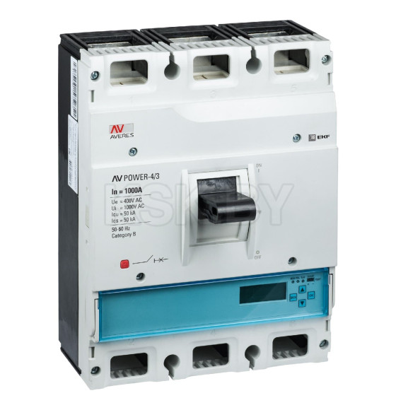 Автоматический выключатель AV POWER-4/3 1000А 50kA ETU6.2 (mccb-43-1000-6.2-av) 