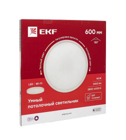 Умный потолочный светильник 600 мм 45W EKF Connect