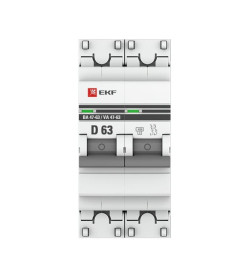 Автоматический выключатель 2P 63А (D) 4,5kA ВА 47-63 EKF PROxima