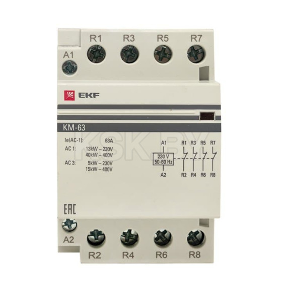 Контактор модульный КМ 63А 4NC (3 мод.) EKF PROxima (km-3-63-04) 