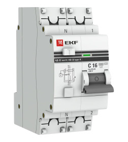 Дифференциальный автомат АД-32 1P+N 16А/30мА (хар. C, A, электронный, защита 270В) 6кА EKF PROxima