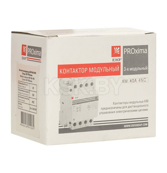 Контактор модульный КМ 40А 4NC (3 мод.) EKF PROxima (km-3-40-04) 