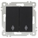 Переключатель 2-кл, пруж. зажимы, 10А черный мат Rita, Mutlusan (2200-404-0184) 