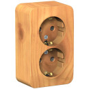 Розетка двойная c з/к без шторок о/у 16А ясень Blanca (BLNRA010215) 