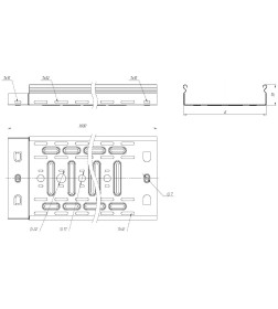 Лоток перфорированный 50х150х3000-0,55 мм EKF