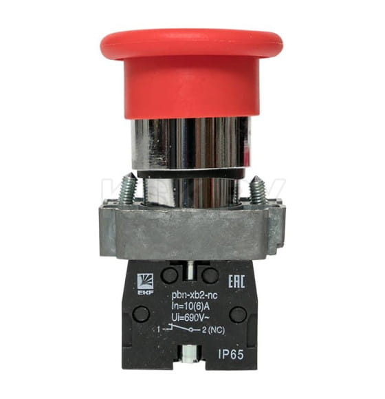 Кнопка BC42 грибок красная NC IP65 EKF PROxima (xb2-bc42-65) 