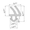 Уплотнитель для профиля 1уп.--20м REHAU (952) (рама, створка),чёрный, "ELEMENTIS",  (ELM0726) 