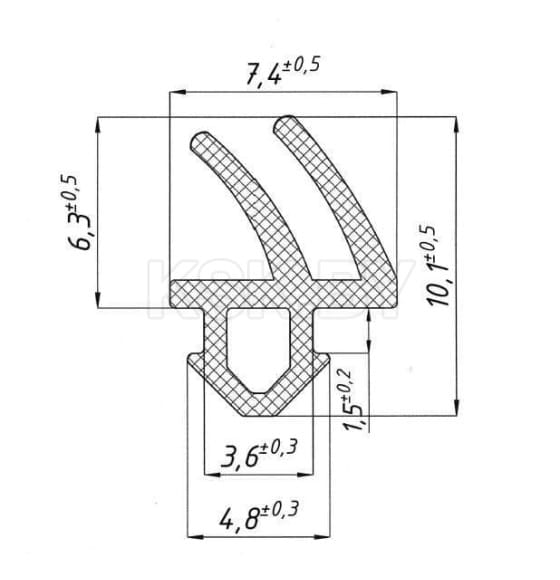 Уплотнитель для профиля 1уп.--20м REHAU (952) (рама, створка),чёрный, "ELEMENTIS",  (ELM0726) 