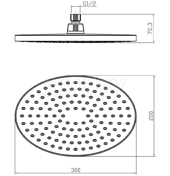 Душевая насадка верхняя, овальная LM8037C  (LM8037C) 