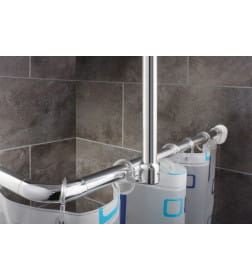 Карниз металлический,универсальный, для ванной комнаты,цвет хром.Ridder 90*90