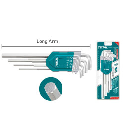 Набор ключей шестигранных 1,5-10 мм длинных TOTAL THT106192 (9 шт)
