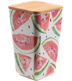 Банка для сыпучих продуктов бамбуковая "Арбуз" 11*11*19 см BP1111-L-18005