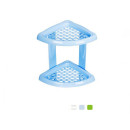 Полка для ванной комнаты угловая пластмассовая 2-х ярусная 18.5*18.5*31.5 см с769 (с769) 