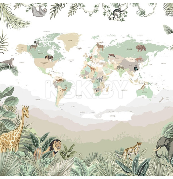 Фотообои Vimala Карта мира C00824, 2700х3000мм (C00824) 