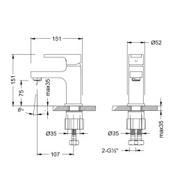 Смеситель для умывальника Lemark LM0606CH  AURA