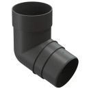Колено трубы 72° Döcke Lux Черное ПВХ (PVLB-1245) 