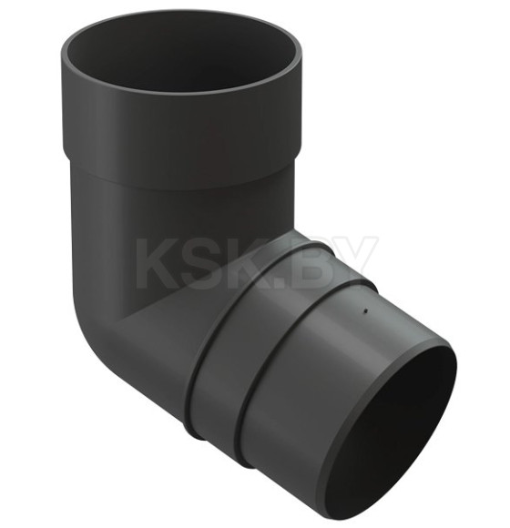 Колено трубы 72° Döcke Lux Черное ПВХ (PVLB-1245) 