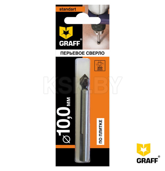 Сверло перьевое по плитке 10×90 Standart GRAFF (801092)