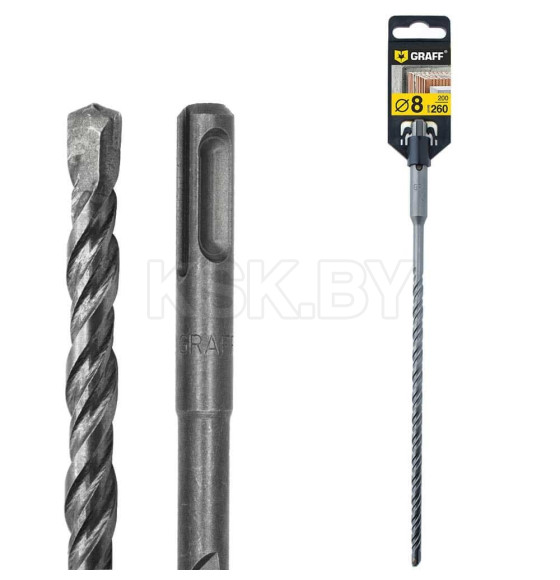 Сверло по бетону SDS-plus 8х200х260мм GRAFF (6208260)