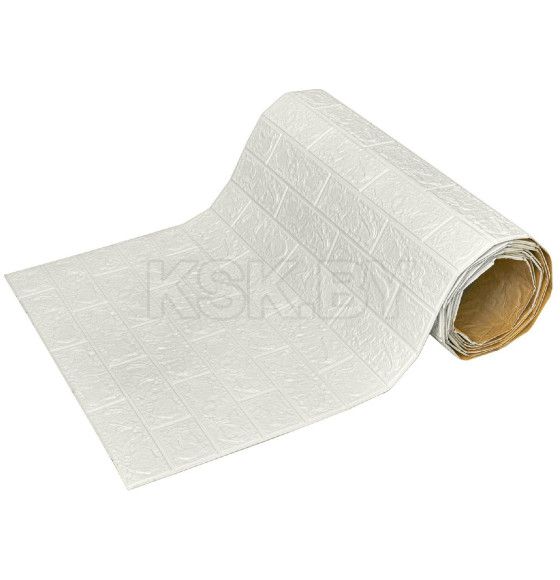 Панель самоклеящаяся Самоклейкин 3D, кирпич белый (рулон 6м) (LKD-01-04-101) 