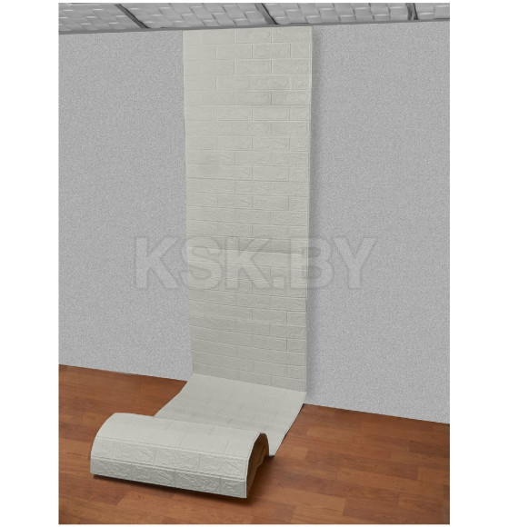 Панель самоклеящаяся Самоклейкин 3D, кирпич белый (рулон 6м) (LKD-01-04-101) 