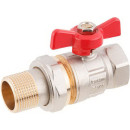 Кран шаровой 3/4" нар.-вн. бабочка (со сгоном) PN40 AV Engineering (AVE094034) 