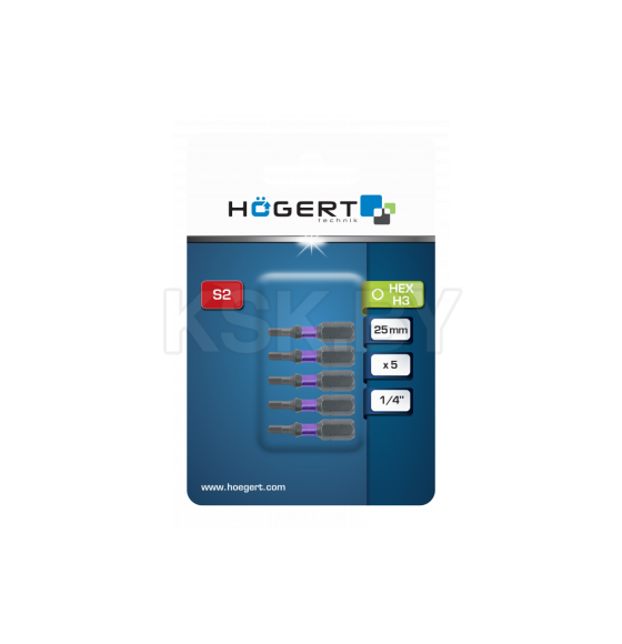 Бита HEX 3х25мм ударная HOEGERT (5 шт.) (HT1S145) 