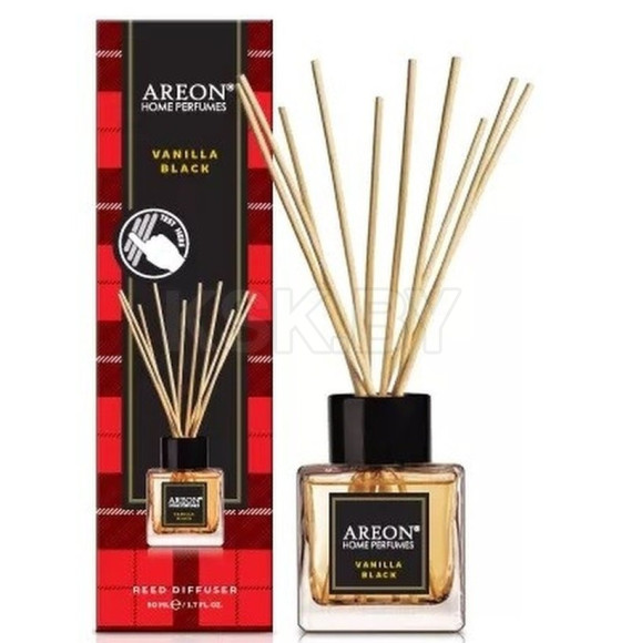 Ароматизатор воздуха Areon home perfume sticks 50 ml Reed Diffusers Vanilla Black (RHP02) 