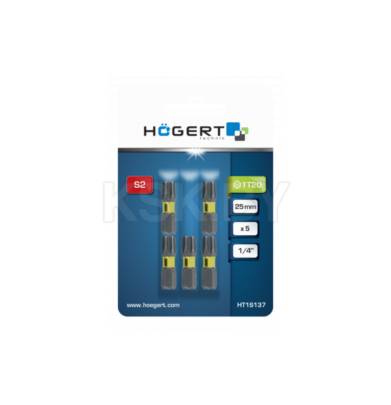 Бита TORX TT20 25мм. ударная HOEGERT (5 шт.) (HT1S137) 