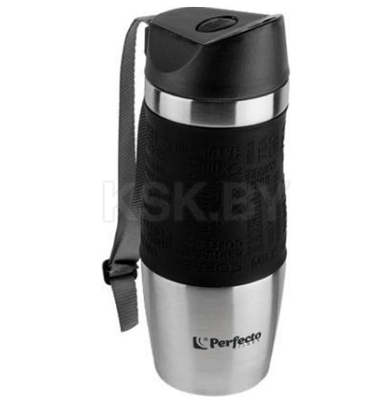 Термокружка с ремешком, 380 мл, нержавеющая сталь, black,  PERFECTO LINEA, 27-124801 (27-124801) 