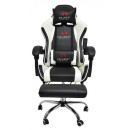 Вибромассажное кресло Calviano AVANTI ULTIMATO black/white/black с подножкой