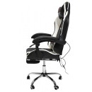Вибромассажное кресло Calviano AVANTI ULTIMATO black/white/black с подножкой