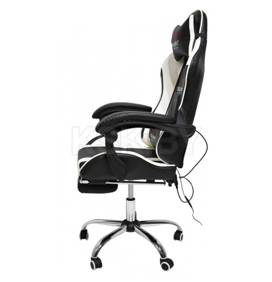Вибромассажное кресло Calviano AVANTI ULTIMATO black/white/black с подножкой