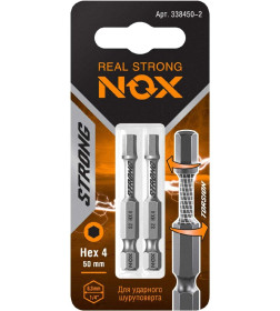 Бита HEX 4х50мм torsion NOX STRONG (2 шт.)