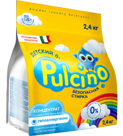 Стиральный поршок Pulcino автомат Для детского 0+, 2,4 кг.