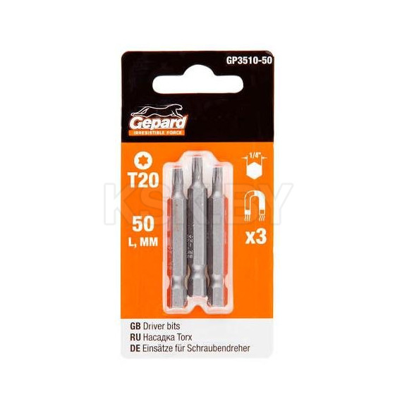 Бита TORX T20х50мм.  3шт GEPARD (GP3510-50) 