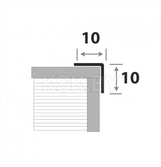 Уголок наружний нержавеющий aisi430 10х10мм ПУ 10НСП.2700.001 (45741) 