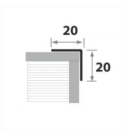 Уголок наружний нержавеющий aisi430 20х20мм ПУ 20НС.2700.001