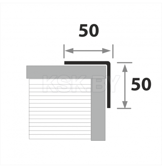 Уголок наружний нержавеющий aisi430 50х50мм ПУ 50НС.2700.001 (45824) 