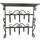 Вешалка настенная кованая ВНС-003/600х700х250мм (Антик чёрное серебро)  (ВНС-003) 