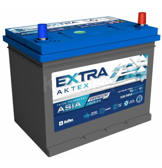 Аккумулятор AKTEX EXTRA Premium (JIS) 70Ah 530/585A (R+) (ATEXPA70-3-R) 