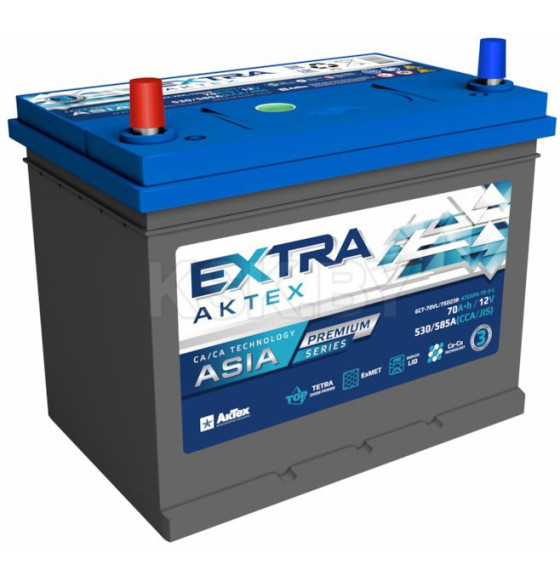 Аккумулятор AKTEX EXTRA Premium (JIS) 70Ah 530/585A (L+) (ATEXPA70-3-L) 