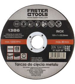 Диск отрезной по металлу 125х1.0х22.2 мм INOX FASTER TOOLS 1386