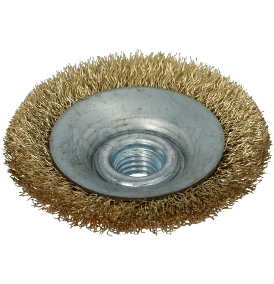 Щетка конусная гофрированная латунная 80 мм M14 FASTER TOOLS 3526 (3526) 